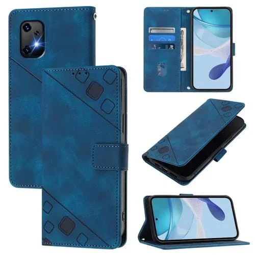 Funda de Piel con Relieve para Teléfono Umidigi Bison X20 (Azul)