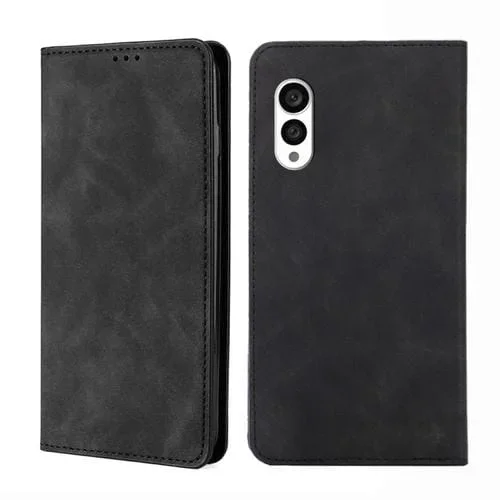 Funda de Piel Flip Horizontal Magnética para Fujitsu Arrows N F-51C (Negro)