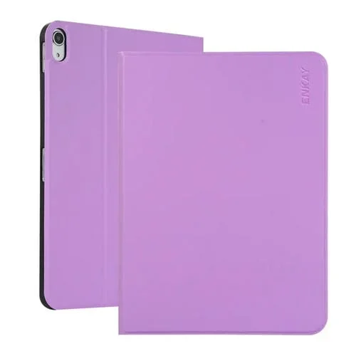 Funda de Piel Inteligente Enkay para iPad 2025/2022 con Tapa Trasera y Soporte (Morado)