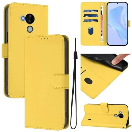 Funda de Piel para Nokia C30 con Tacto Suave y Color Liso (Amarillo Limón)