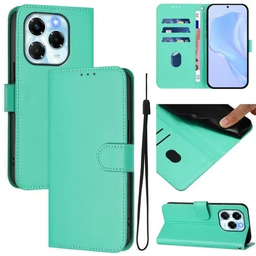 Funda de Piel Sintética con Cordón para Infinix Note 40X 5G (Verde)