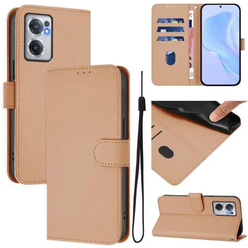 Funda de Piel Sintética con Cordón para OnePlus Nord Ce 2 5G (Piel)