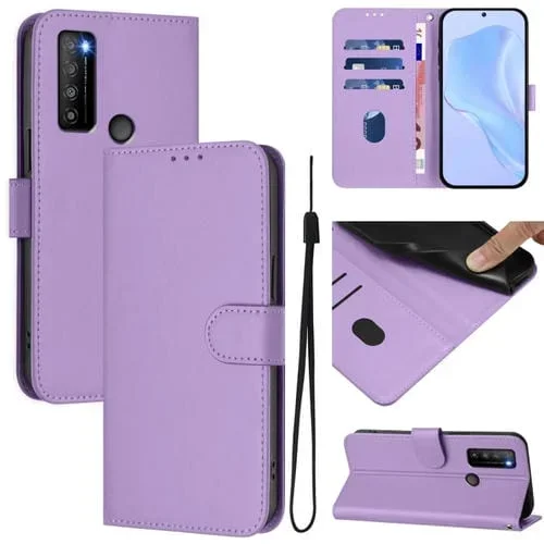 Funda de Piel Sintética con Cordón para TCL 30XL (2022) (Morado Lavanda)