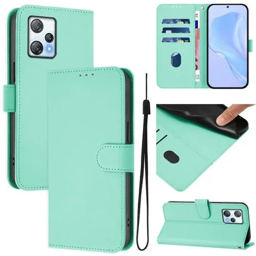 Funda de Piel Sintética con Cordón para Teléfono BlackView A53 Skin Feel (Verde Menta)
