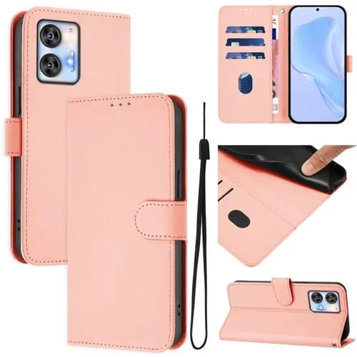 Funda de Piel Sintética con Cordón para Teléfono Oukitel C35 (Rosa)