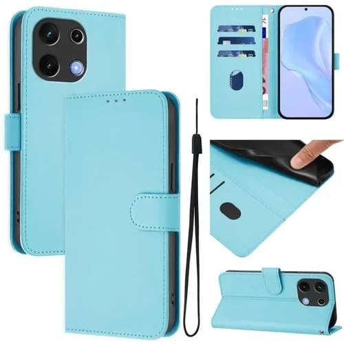 Funda de Piel Sintética con Cordón para Umidigi Note 100 (Azul Cielo)