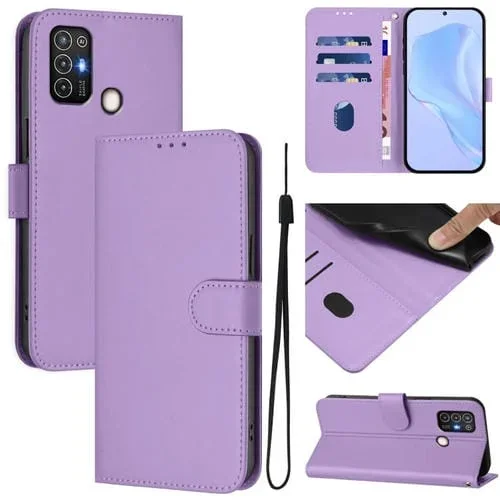 Funda de Piel Sintética con Cordón para ZTE Blade A52 (Morado Lavanda)