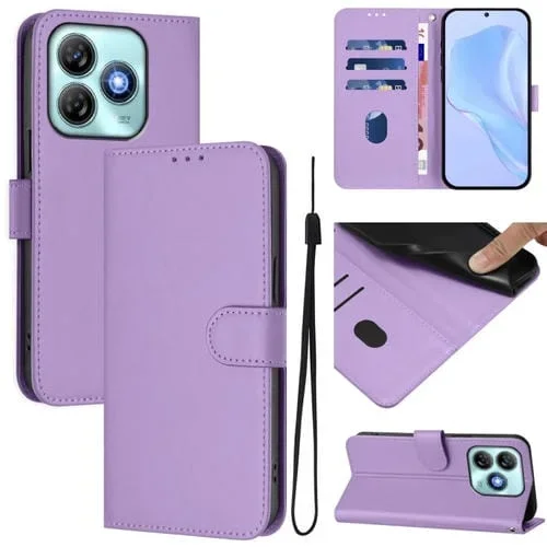Funda de Piel Sintética con Cordón para ZTE Blade A75 4G (Morado Lavanda)
