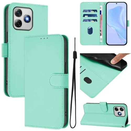 Funda de Piel Sintética para Ulefone Note 18 Ultra con Cordón (Verde Menta)