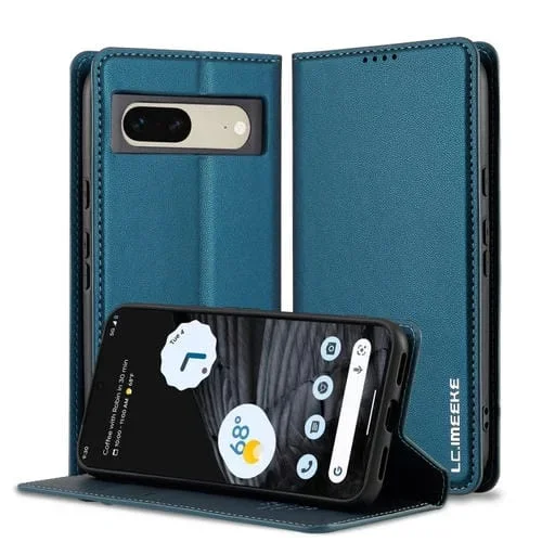 Funda de PU con Textura Fina Esmerilada para Google Pixel 7 5G Lc.Imeeke L1 Series (Azul)