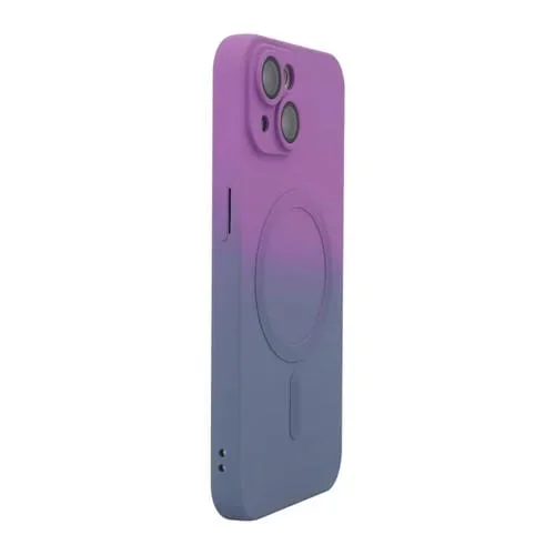 Funda de Silicona Enkay Hat-Prince para iPhone 14 Plus Magsafe con Película para Lentes (Púrpura Azul)