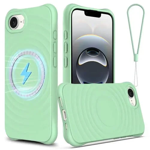 Funda de Silicona Líquida Magnética Magsafe para iPhone 16E (Verde)