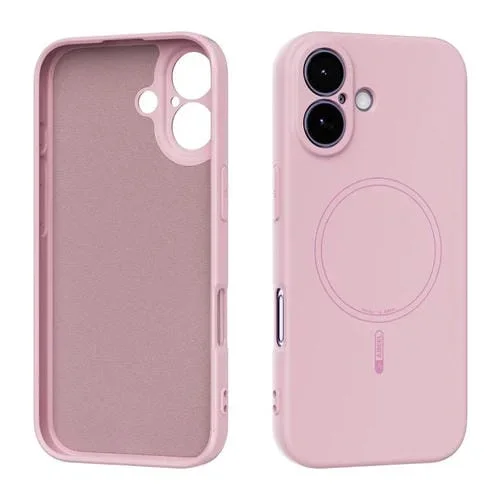 Funda de silicona líquida Magsafe ABEEL para iPhone 17, tacto agradable al tacto (rosa)
