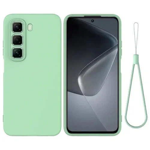 Funda de Silicona Líquida para Infinix Hot 50 Pro+ 4G a Prueba de Caídas (Verde)