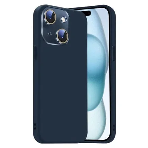 Funda de Silicona Líquida para iPhone 15 Plus con NanoLente (Azul Titanio)