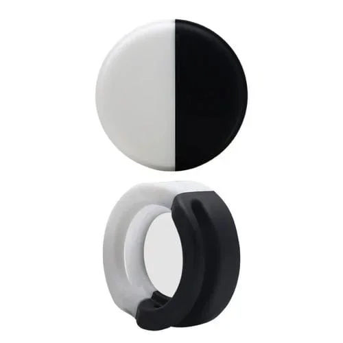 Funda de Silicona para AirTag Collar de Mascotas a Prueba de Golpes (Blanco Negro)
