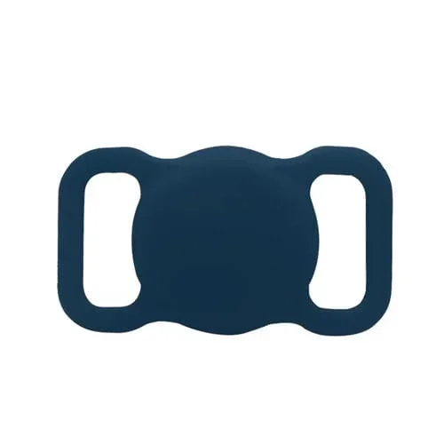 Funda de Silicona para AirTag Pet Collar Tracker Funda Protectora para Dispositivo Antipérdida para Perros (Azul Medianoche)