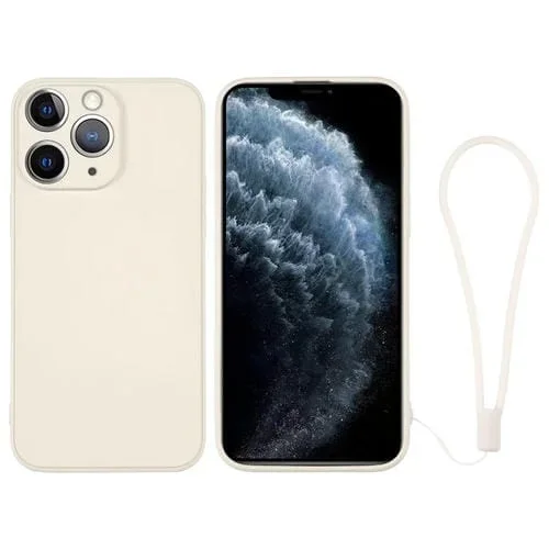 Funda de Silicona para iPhone 11 Pro con Correa para la Muñeca (Blanco)
