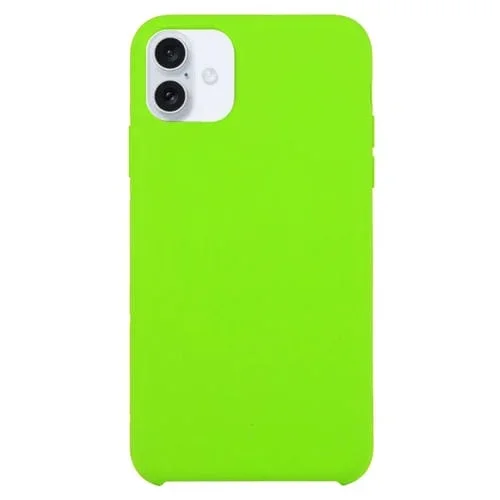 Funda de Silicona Sólida para iPhone 16 (Verde Claro)
