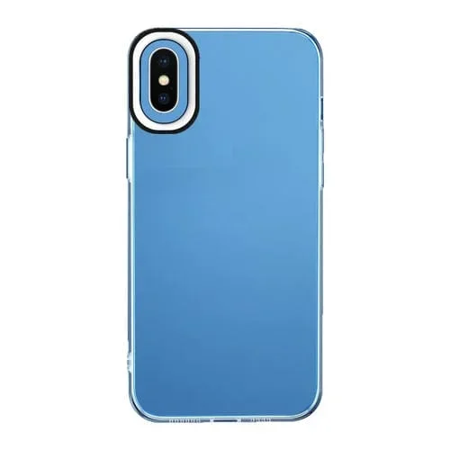 Funda de Silicona Transparente para iPhone X / Xs (Blanco y Negro)