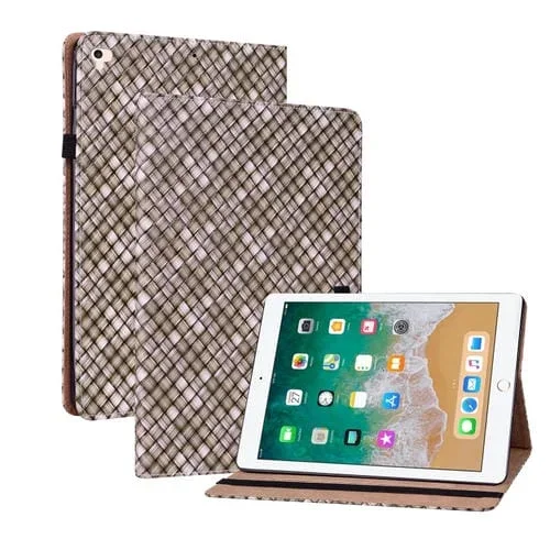 Funda de Tableta Cuero Inteligente Tejido para iPad Pro 9.7 2018/2017 (Brown)
