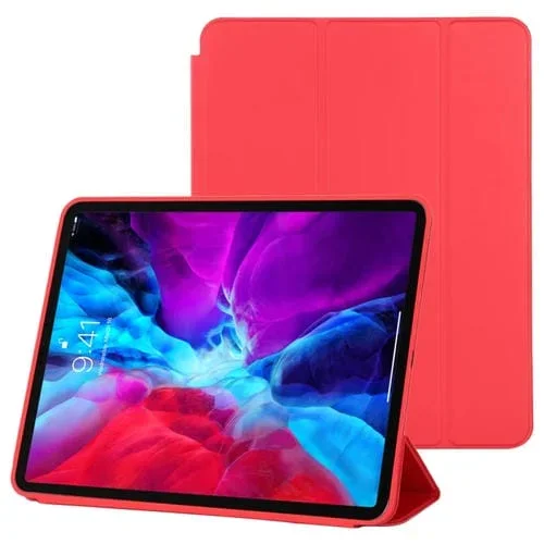 Funda de Tableta Cuero para iPad Pro 12.9 (2020/2021) Horizontal Flip con Suspensión y Despertador (Rojo)