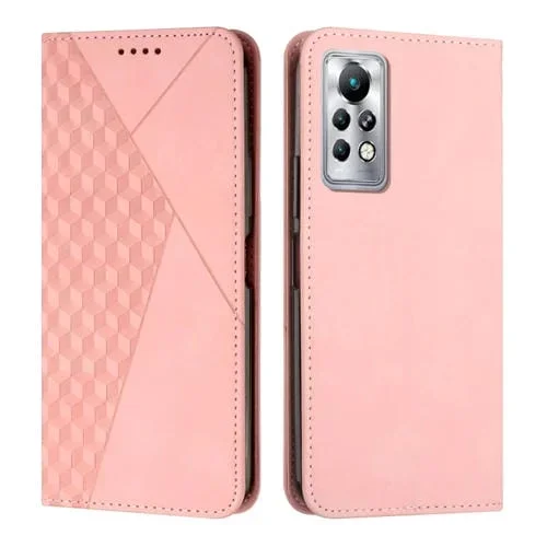Funda de Teléfono Cuero Magnético para Infinix Note 11 Pro / 11S Diamante (Oro Rosa)