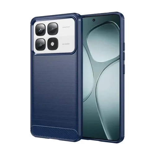 Funda de Teléfono de TPU con Textura Cepillada de Fibra de Carbono para Redmi K70 Ultra (Azul)