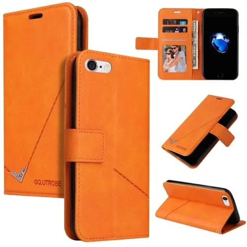 Funda de Teléfono Gqutrobe Cuero Ángulo Recto para iPhone 7/8/SE 2020/SE 2022 (Naranja)