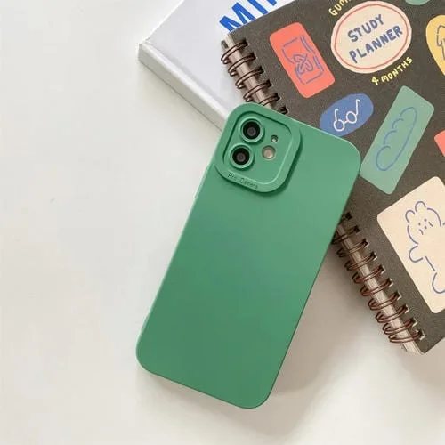 Funda de teléfono iPhone 11 Pro Max silicona líquida lado recto (Verde)