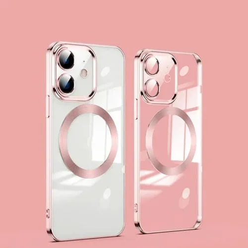 Funda de teléfono iPhone 12 Mini Magsafe Electrochapada Magnética (Oro Rosa)