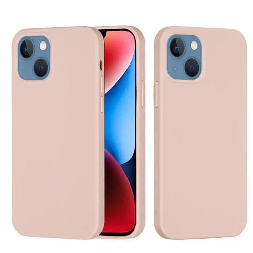 Funda de teléfono iPhone 15 Plus silicona color sólido (Rosa Arena)