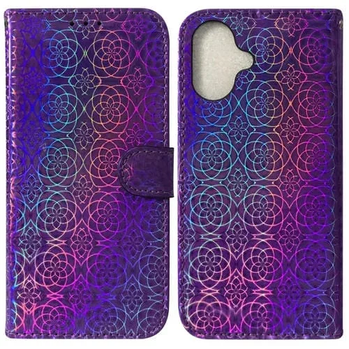 Funda de Teléfono iPhone 16 Cuero con Hebilla Magnética (Púrpura)