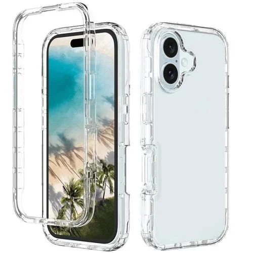 Funda de Teléfono iPhone 16 Transparente a Prueba de Golpes con Degradado PC y TPU