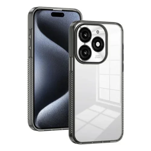 Funda de Teléfono Itel A70 TPU Híbrida Acrílico Transparente Antideslizante 2,5mm (Negro)