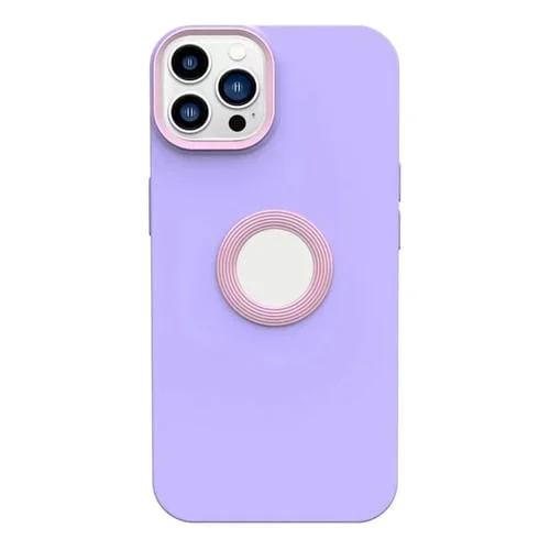 Funda de teléfono para iPhone 12 Pro Contrast Color 3 en 1 TPU (Púrpura)
