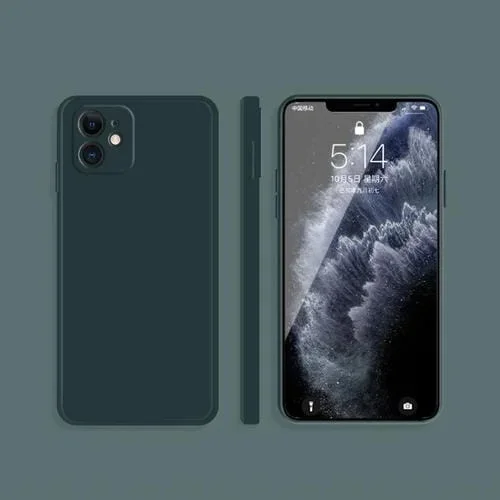 Funda de teléfono para iPhone 13 Mini silicona líquida imitación (Verde Oscuro)