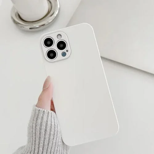 Funda de Teléfono para iPhone 13 Pro Vidrio Templado Esmerilado (Blanco)
