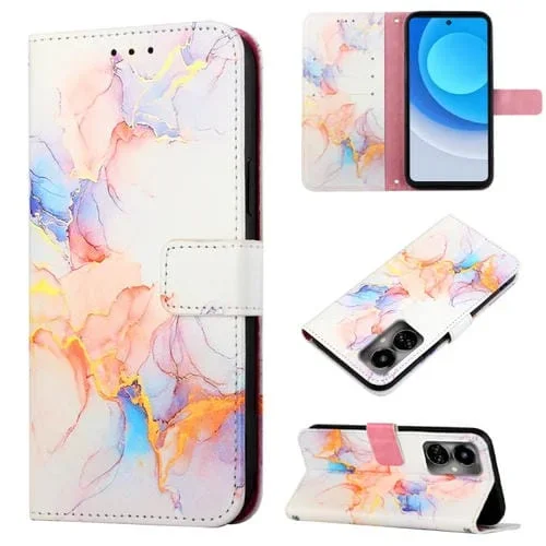 Funda de Teléfono para Tecno Camon 19 Pt003 con Tapa de Cuero y Patrón Mármol (Blanco Mármol)