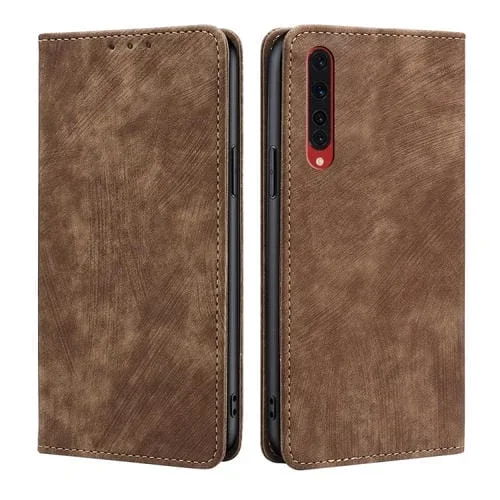 Funda de Teléfono Rakuten Big RFID de Cuero Magnético con Cepillo Antirrobo (Marrón)