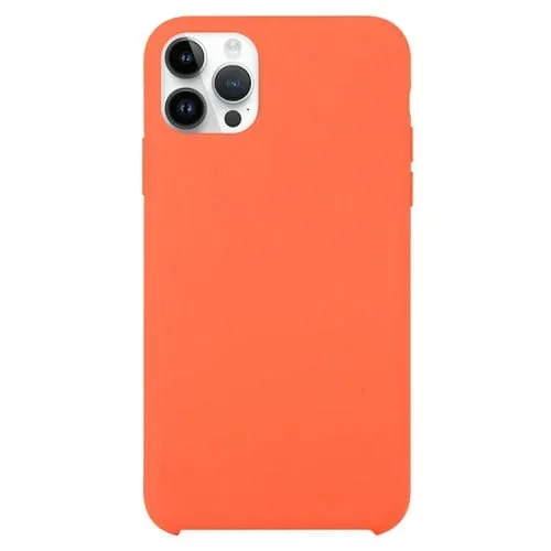 Funda de Teléfono Silicona Sólida iPhone 15 Pro Max (Naranja)