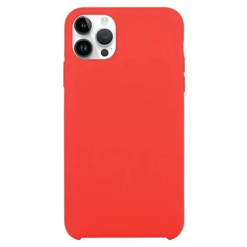 Funda de Teléfono Silicona Sólida iPhone 15 Pro Max (Rojo)
