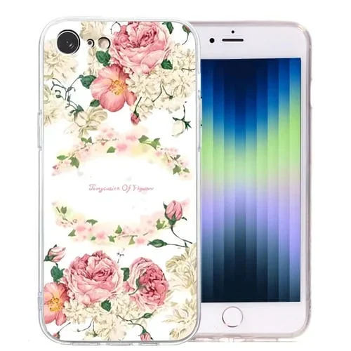 Funda de teléfono TPU Apple iPhone SE 2022/SE 2020/8/7 patrón dibujo colores (Rosa)