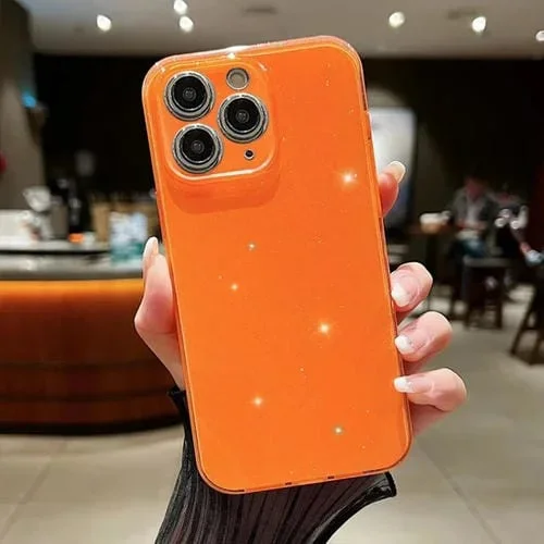 Funda de Teléfono TPU iPhone 11 Pro Max Jelly Glitter Color Sólido (Naranja)