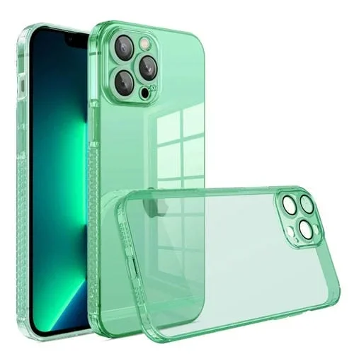 Funda de teléfono TPU para iPhone 13 Pro Antideslizante a prueba de golpes con borde recto (Verde)