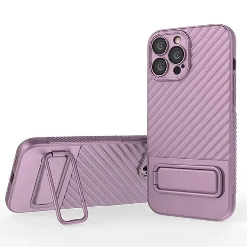 Funda de Teléfono TPU para iPhone 13 Pro Max con Textura Ondulada y Película de Lente (Púrpura)