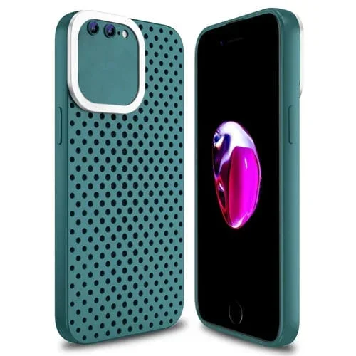 Funda de teléfono TPU para iPhone 8 Plus y 7 Plus con disipación de calor hueca (Verde)