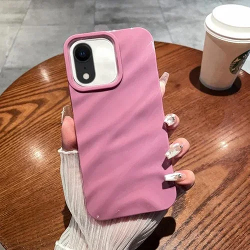 Funda de Teléfono TPU para iPhone Xr con Textura de Onda Color Sólido (Taro Purple)