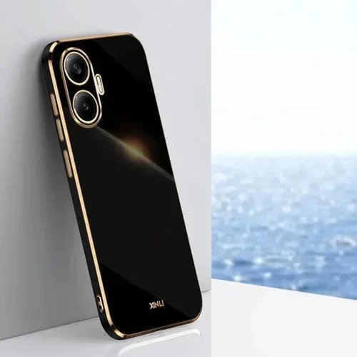 Funda de TPU con borde recto y galvanizada 6D XINLI para Redmi Turbo 4 Pro (negra)