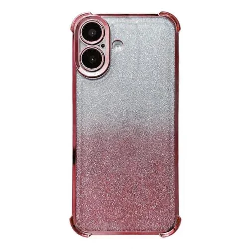 Funda de TPU con purpurina electropolada y diseño espacial a prueba de golpes para iPhone 17 (rosa degradado)
